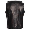 Men Black Leather Vest, Mens Fashion ROCK Steampunk Leather V Neck Vest 